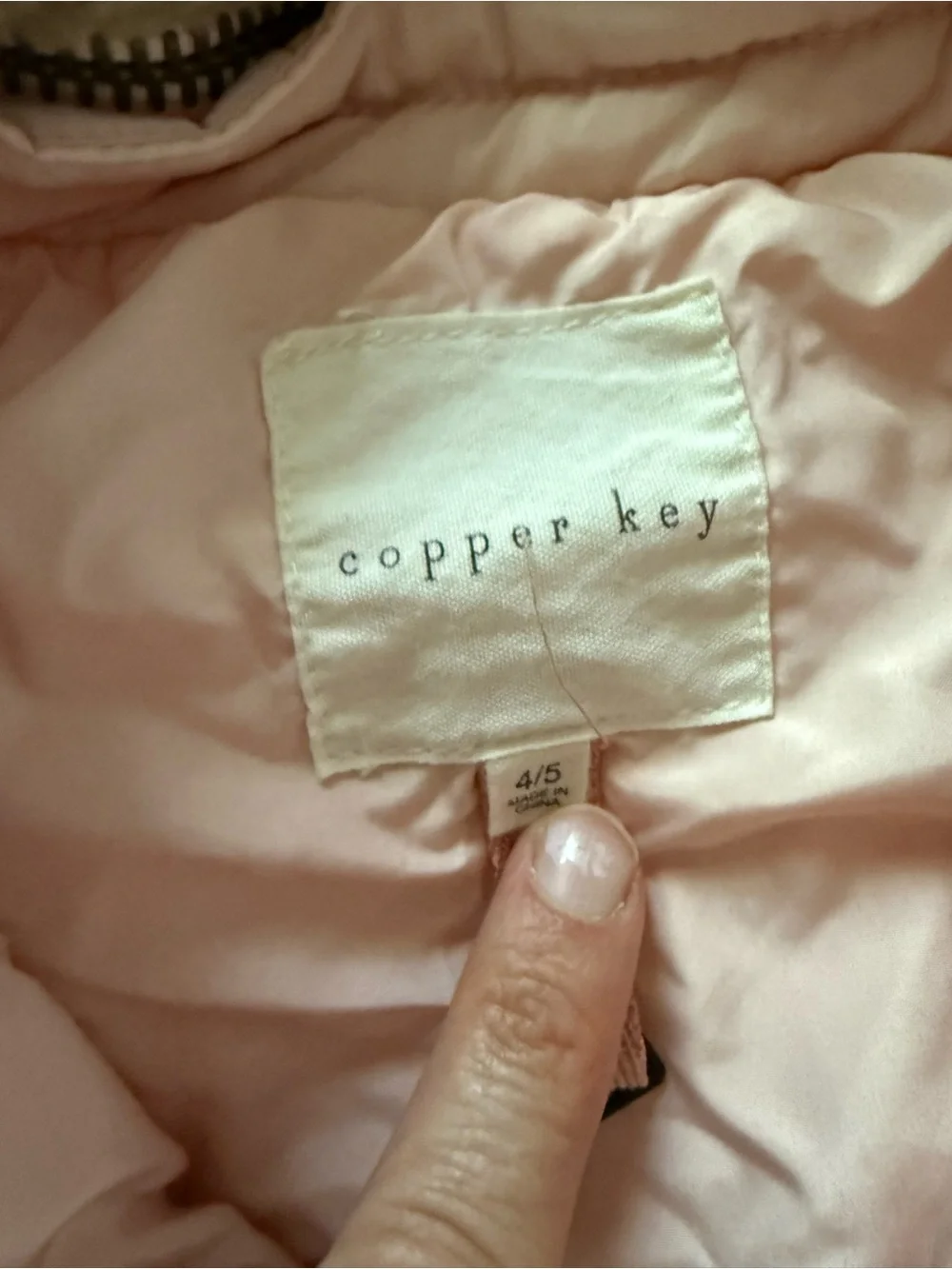 Copper Key light pink quilted jacket